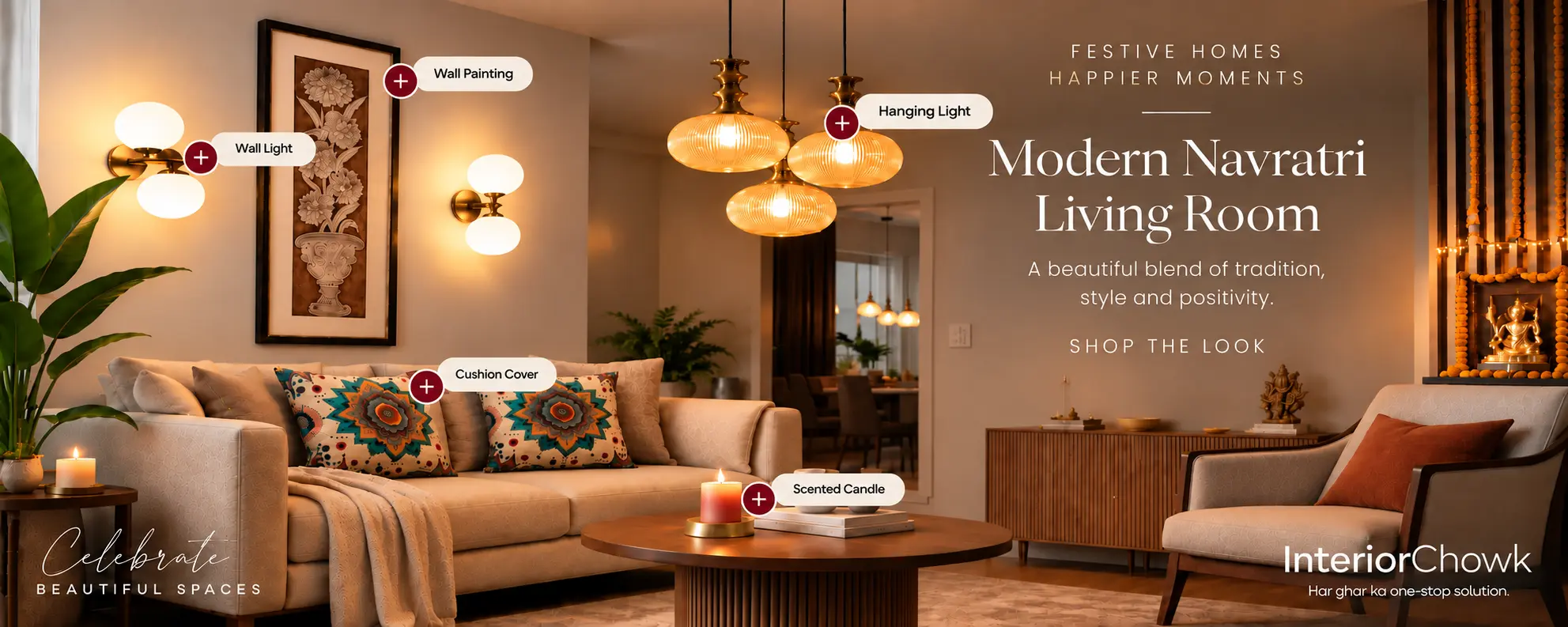 Modern Navratri Living Room - Shop the Look