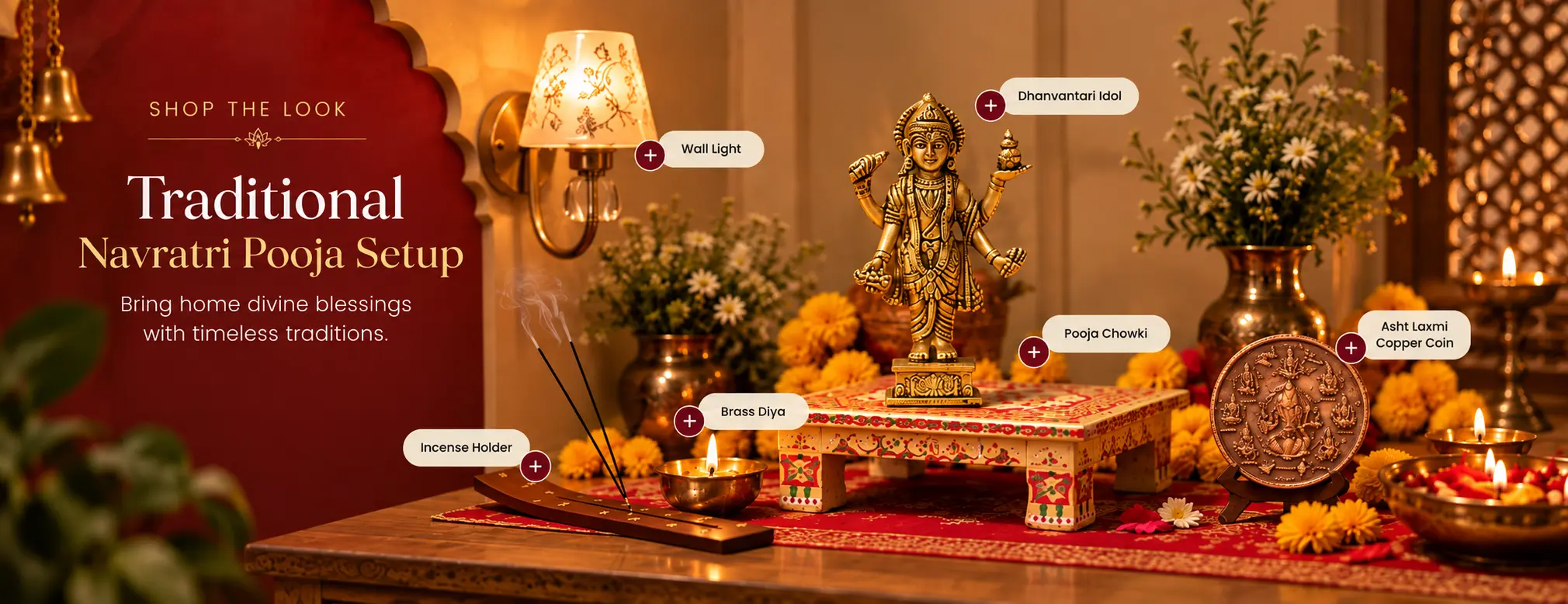 Traditional Navratri Pooja Setup - Shop the Look