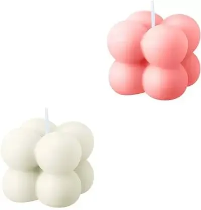 SS Enterprise Organic Soy Wax Bubble Candle for Home Decor | Scented Aromatic Fragrance Candles | Smoke-Free Pillar Candle