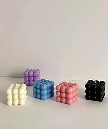 SS Enterprise Organic Soy Wax Bubble Candle for Home Decor | Scented Aromatic Fragrance Candles | Smoke-Free Pillar Candle