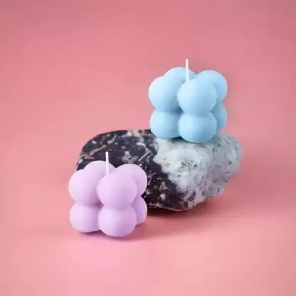 SS Enterprise Organic Soy Wax Bubble Candle for Home Decor | Scented Aromatic Fragrance Candles | Smoke-Free Pillar Candle