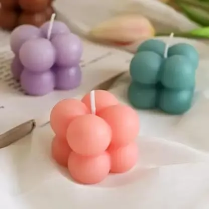 SS Enterprise Organic Soy Wax Bubble Candle for Home Decor | Scented Aromatic Fragrance Candles | Smoke-Free Pillar Candle