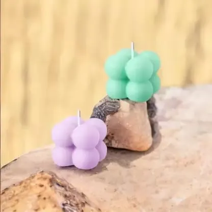 SS Enterprise Organic Soy Wax Bubble Candle for Home Decor | Scented Aromatic Fragrance Candles | Smoke-Free Pillar Candle