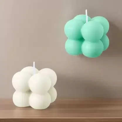 SS Enterprise Organic Soy Wax Bubble Candle for Home Decor | Scented Aromatic Fragrance Candles | Smoke-Free Pillar Candle