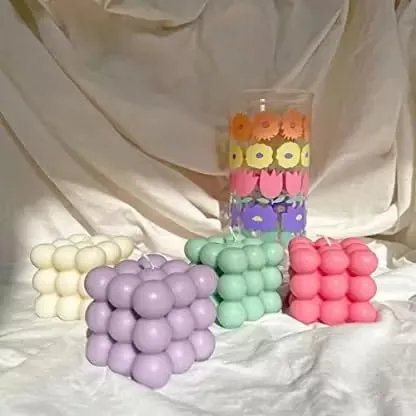 SS Enterprise Organic Soy Wax Bubble Candle for Home Decor | Scented Aromatic Fragrance Candles | Smoke-Free Pillar Candle