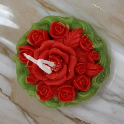 SS ENTERPRISE Decorative Large Rose Scented Candle | Diwali Rose Basket Candle | SOYA Wax | Scented Candle