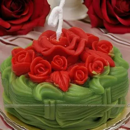 SS ENTERPRISE Decorative Large Rose Scented Candle | Diwali Rose Basket Candle | SOYA Wax | Scented Candle