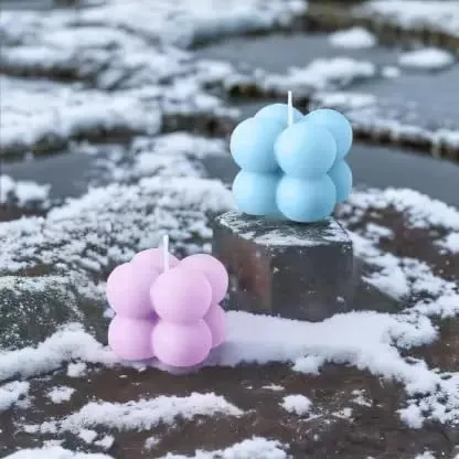 SS Enterprise Organic Soy Wax Bubble Candle for Home Decor | Scented Aromatic Fragrance Candles | Smoke-Free Pillar Candle