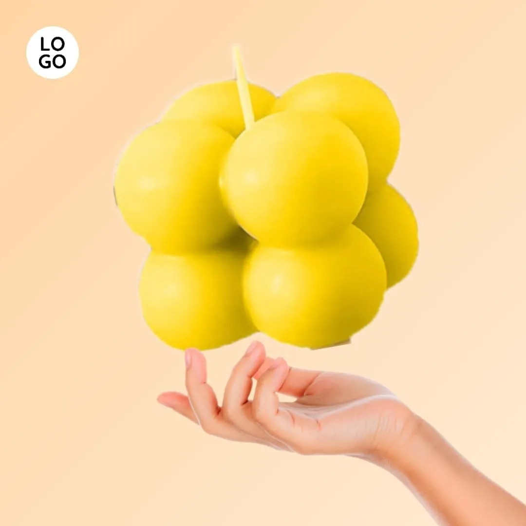 SS Enterprise Organic Soy Wax Bubble Candle for Home Decor | Scented Aromatic Fragrance Candles | Smoke-Free Pillar Candle