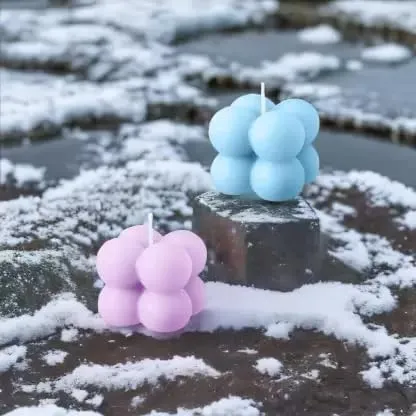 SS Enterprise Organic Soy Wax Bubble Candle for Home Decor | Scented Aromatic Fragrance Candles | Smoke-Free Pillar Candle