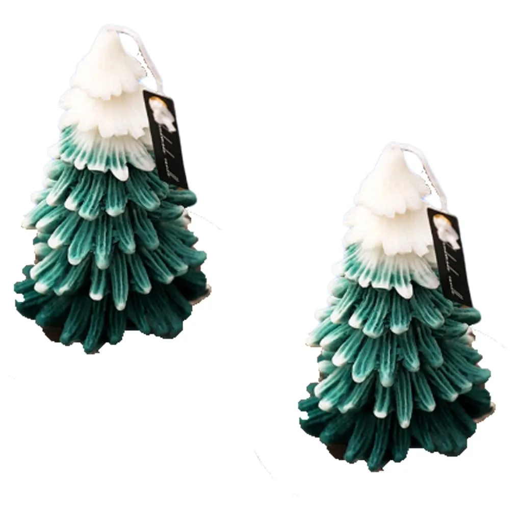 SS Enterprise Organic Soy Wax Christmas Tree Piller Candle for Decor | Christmas Tree Shaped Scented Aromatic Fragrance Candles | Smoke-Free Candle | Xmas Decoration Accessories