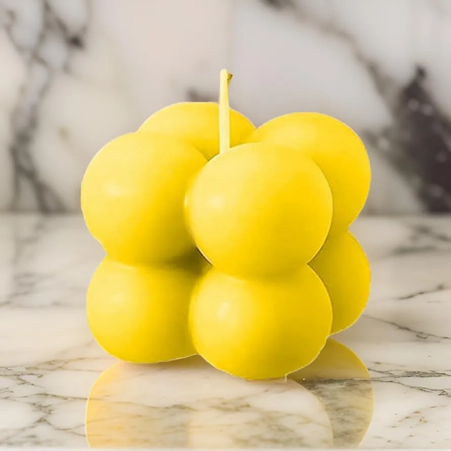 SS Enterprise Organic Soy Wax Bubble Candle for Home Decor | Scented Aromatic Fragrance Candles | Smoke-Free Pillar Candle