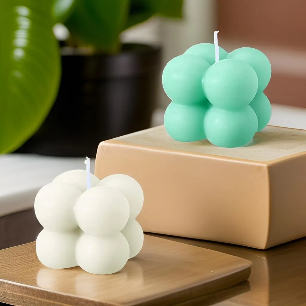 SS Enterprise Organic Soy Wax Bubble Candle for Home Decor | Scented Aromatic Fragrance Candles | Smoke-Free Pillar Candle