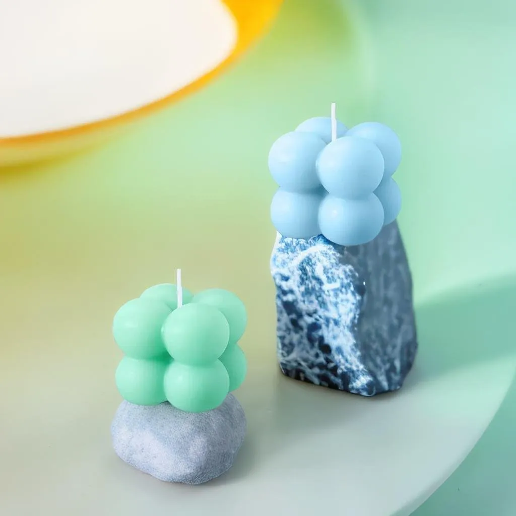 SS Enterprise Organic Soy Wax Bubble Candle for Home Decor | Scented Aromatic Fragrance Candles | Smoke-Free Pillar Candle