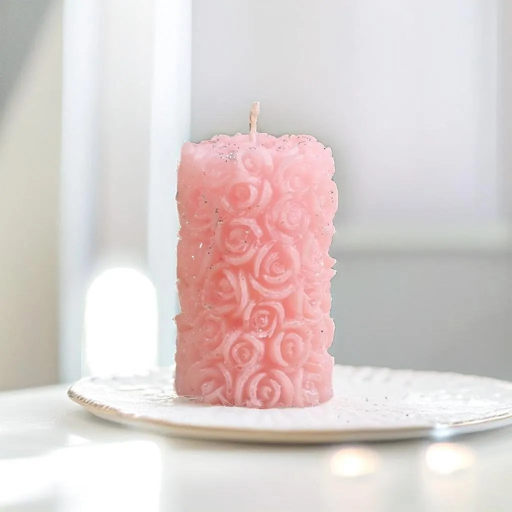 Rose Flower Shape Candle for Home Decor | Romantic Fragrance Candles | Smoke-Free Pillar Candle | Romantic Night