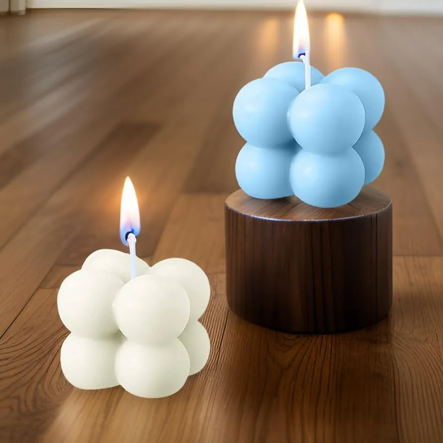 SS Enterprise Organic Soy Wax Bubble Candle for Home Decor | Scented Aromatic Fragrance Candles | Smoke-Free Pillar Candle