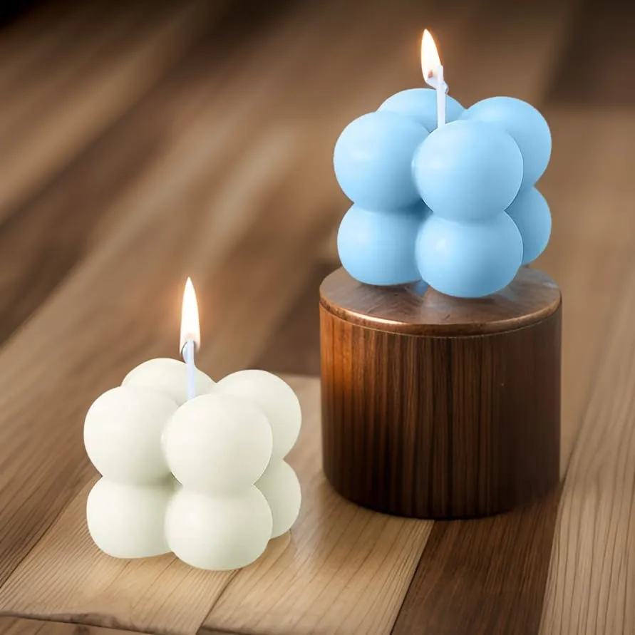 SS Enterprise Organic Soy Wax Bubble Candle for Home Decor | Scented Aromatic Fragrance Candles | Smoke-Free Pillar Candle