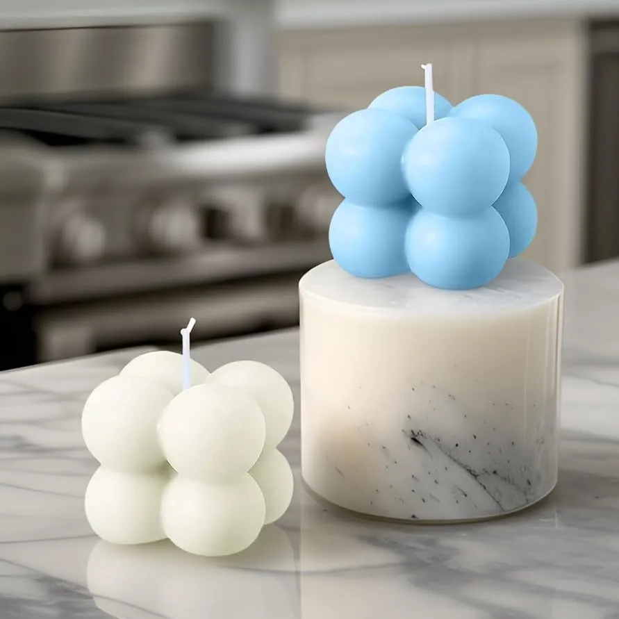 SS Enterprise Organic Soy Wax Bubble Candle for Home Decor | Scented Aromatic Fragrance Candles | Smoke-Free Pillar Candle