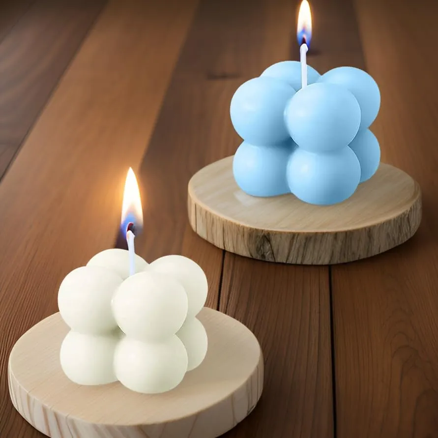 SS Enterprise Organic Soy Wax Bubble Candle for Home Decor | Scented Aromatic Fragrance Candles | Smoke-Free Pillar Candle