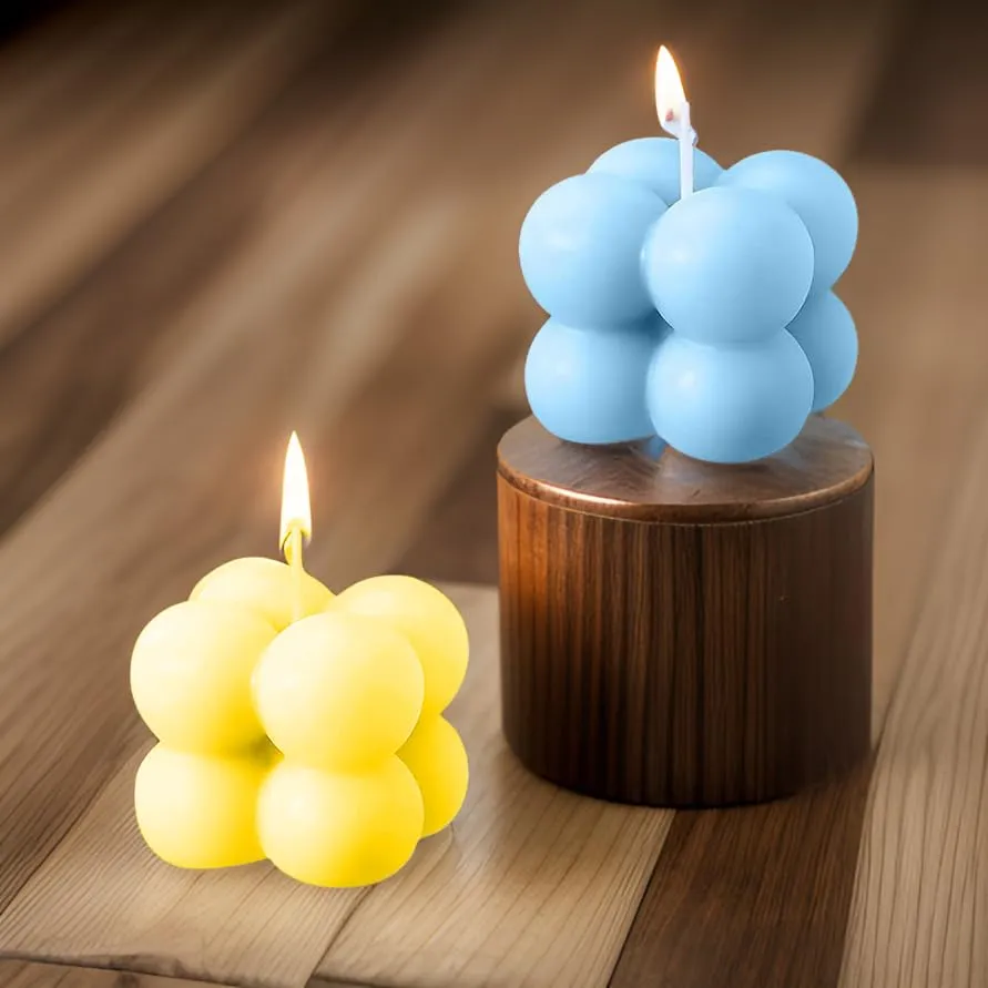 SS Enterprise Organic Soy Wax Bubble Candle for Home Decor | Scented Aromatic Fragrance Candles | Smoke-Free Pillar Candle