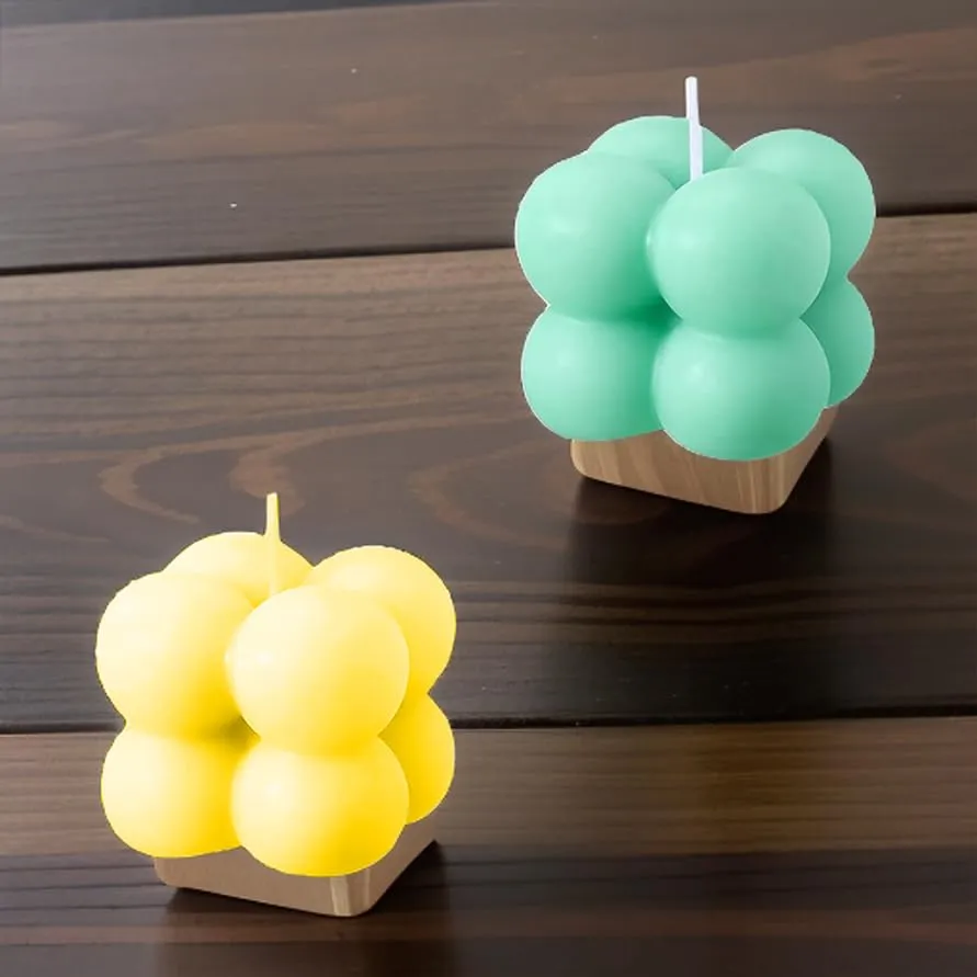 SS Enterprise Organic Soy Wax Bubble Candle for Home Decor | Scented Aromatic Fragrance Candles | Smoke-Free Pillar Candle