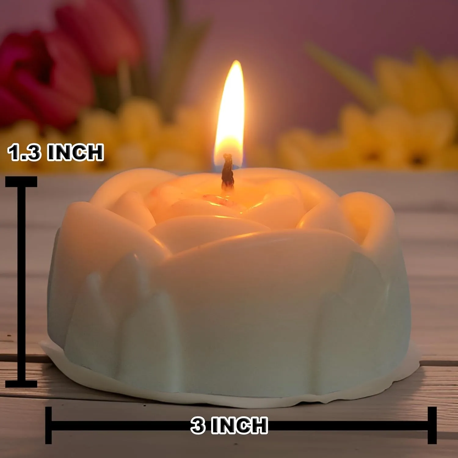 SS Enterprise Rose Flower Shaped Soy Wax Candles, Set of 6, Multicolour, Large Size, Organic, Smokeless, for Diwali, Home Decor, Christmas, Birthday Decoration