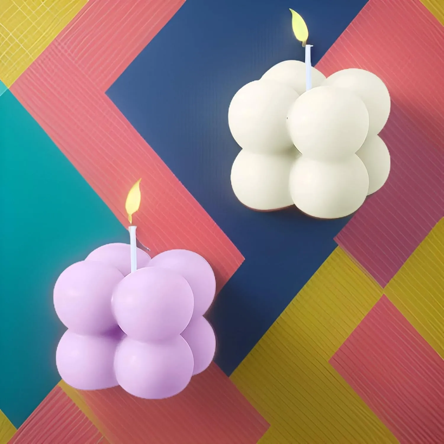 SS Enterprise Organic Soy Wax Bubble Candle for Home Decor | Scented Aromatic Fragrance Candles | Smoke-Free Pillar Candle