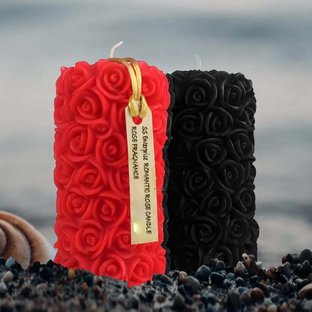 Rose Flower Shape Candle for Home Decor | Romantic Fragrance Candles | Smoke-Free Pillar Candle | Romantic Night