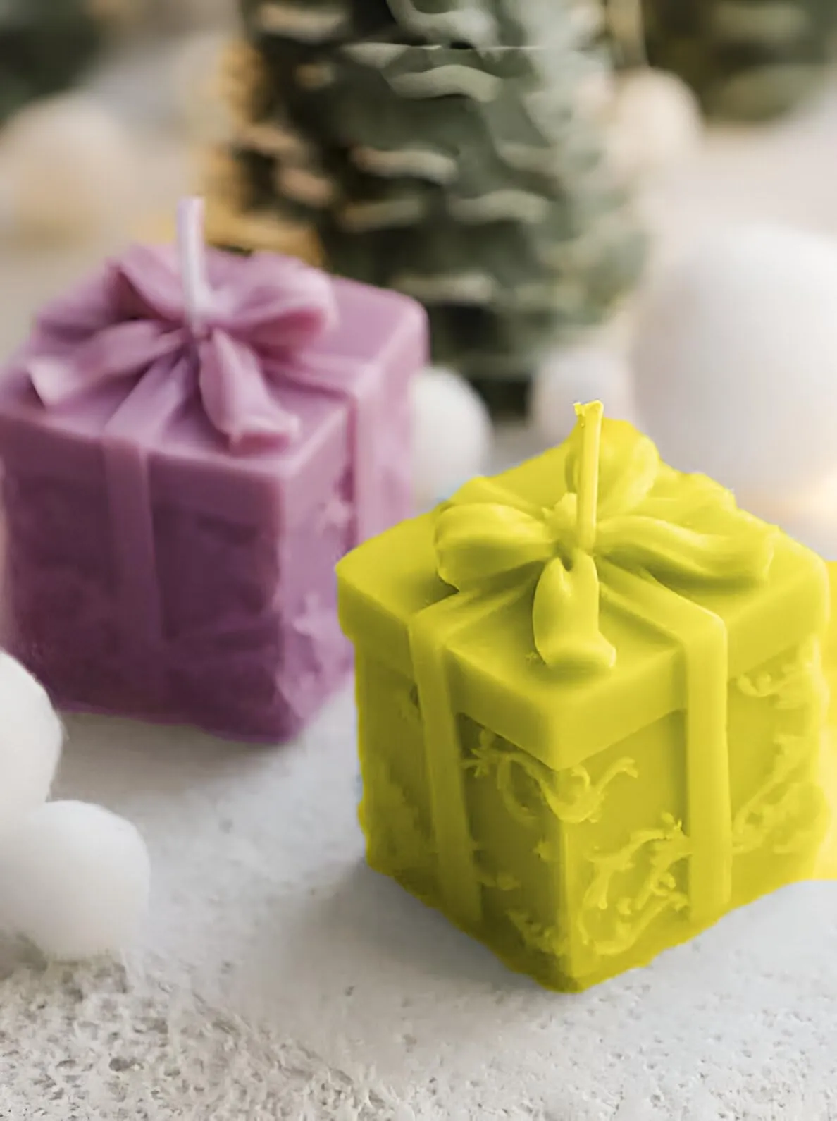 SS Enterprise Organic Soy Wax Gift Shape Candle for Home Decor | Scented Aromatic Fragrance Candles | Smoke-Free Pillar Candles