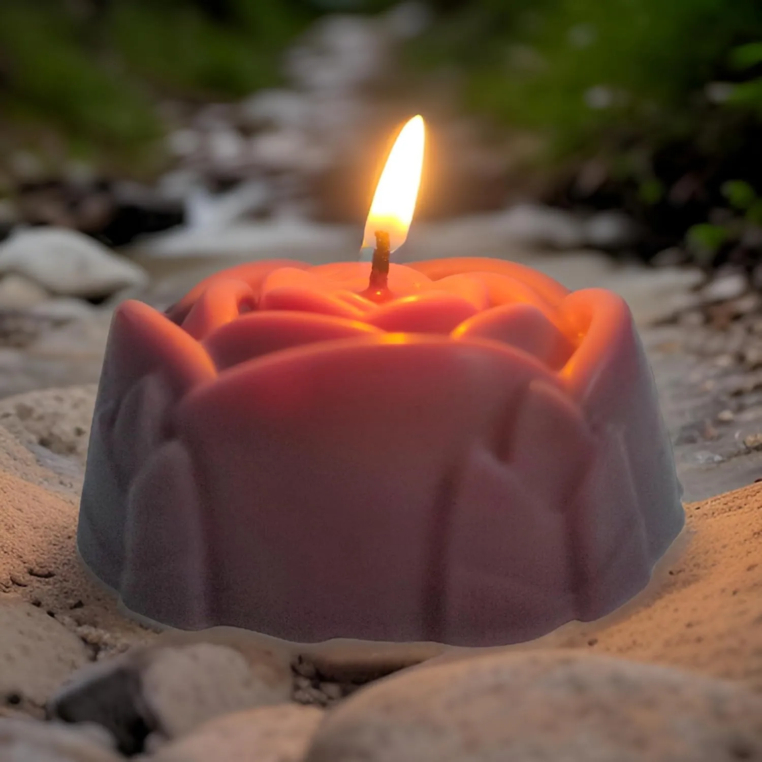 Rose Shaped Fragrance Candles for Home Decor, Smoke-Free, Romantic Night Pillar Candles, Pack of