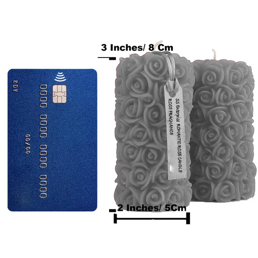 Rose Shaped Fragrance Candles for Home Decor, Smoke-Free, Romantic Night Pillar Candles, Pack of 2 Candle