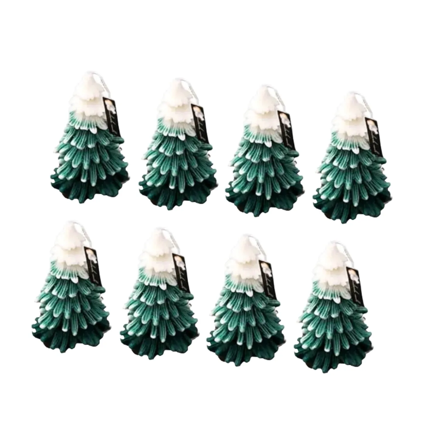 SS Enterprise Organic Soy Wax Christmas Tree Pillar Candles for Decor, Scented Aromatic Fragrance Candles, Smoke-Free, Xmas Decoration Accessories, (Pack Of 8)