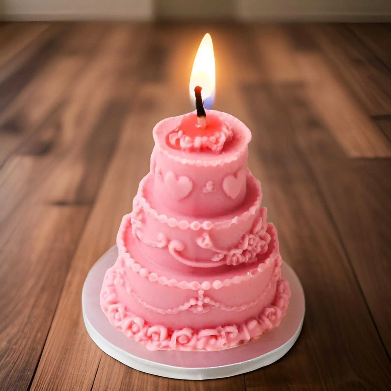 SS Enterprise Organic Soy Wax Cake Shape Designer Candle for Decoration | Scented Aromatic Fragrance Candles | Smoke-Free Cake| Birthday Candle