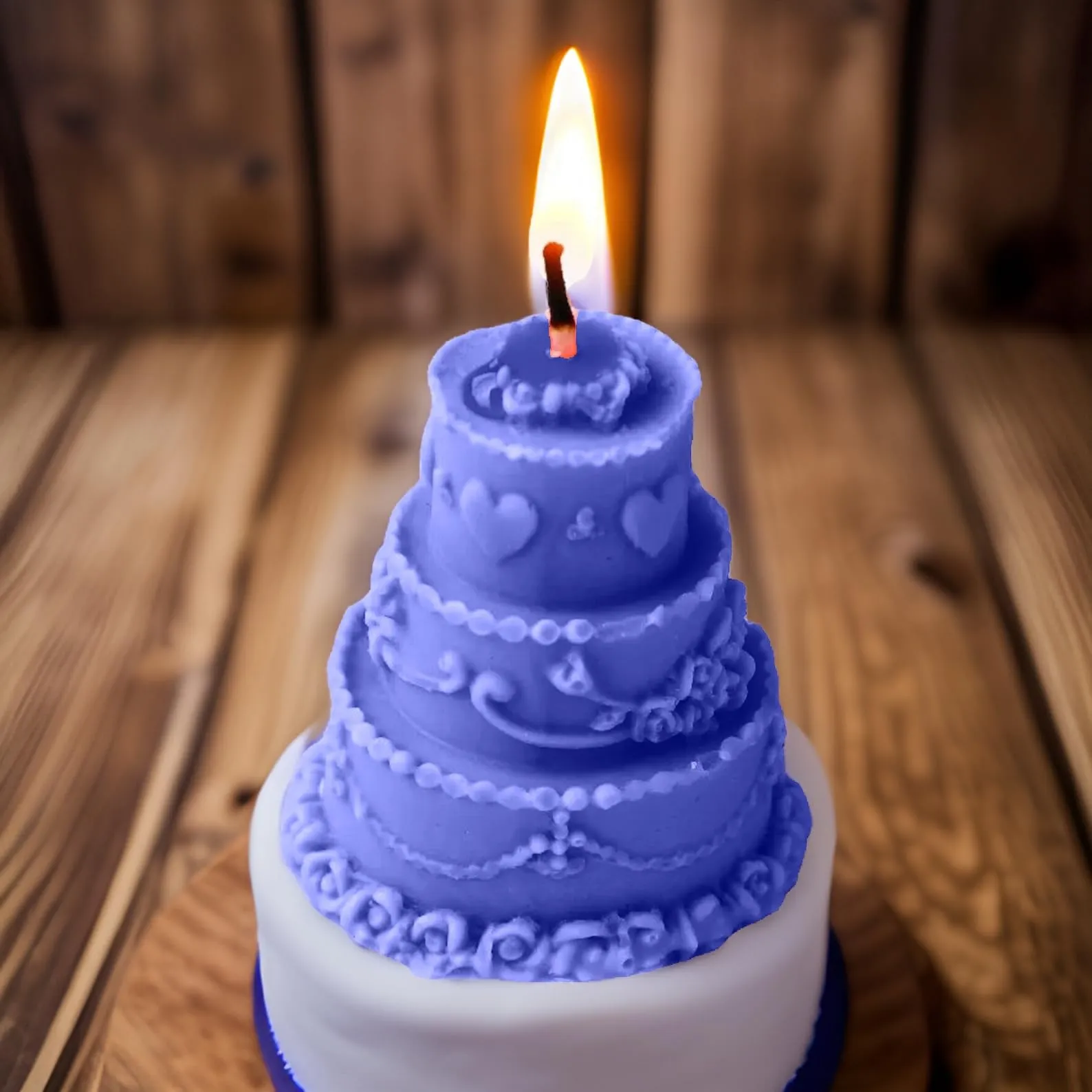 SS Enterprise Organic Soy Wax Cake Shape Designer Candle for Decoration | Scented Aromatic Fragrance Candles | Smoke-Free Cake| Birthday Candle