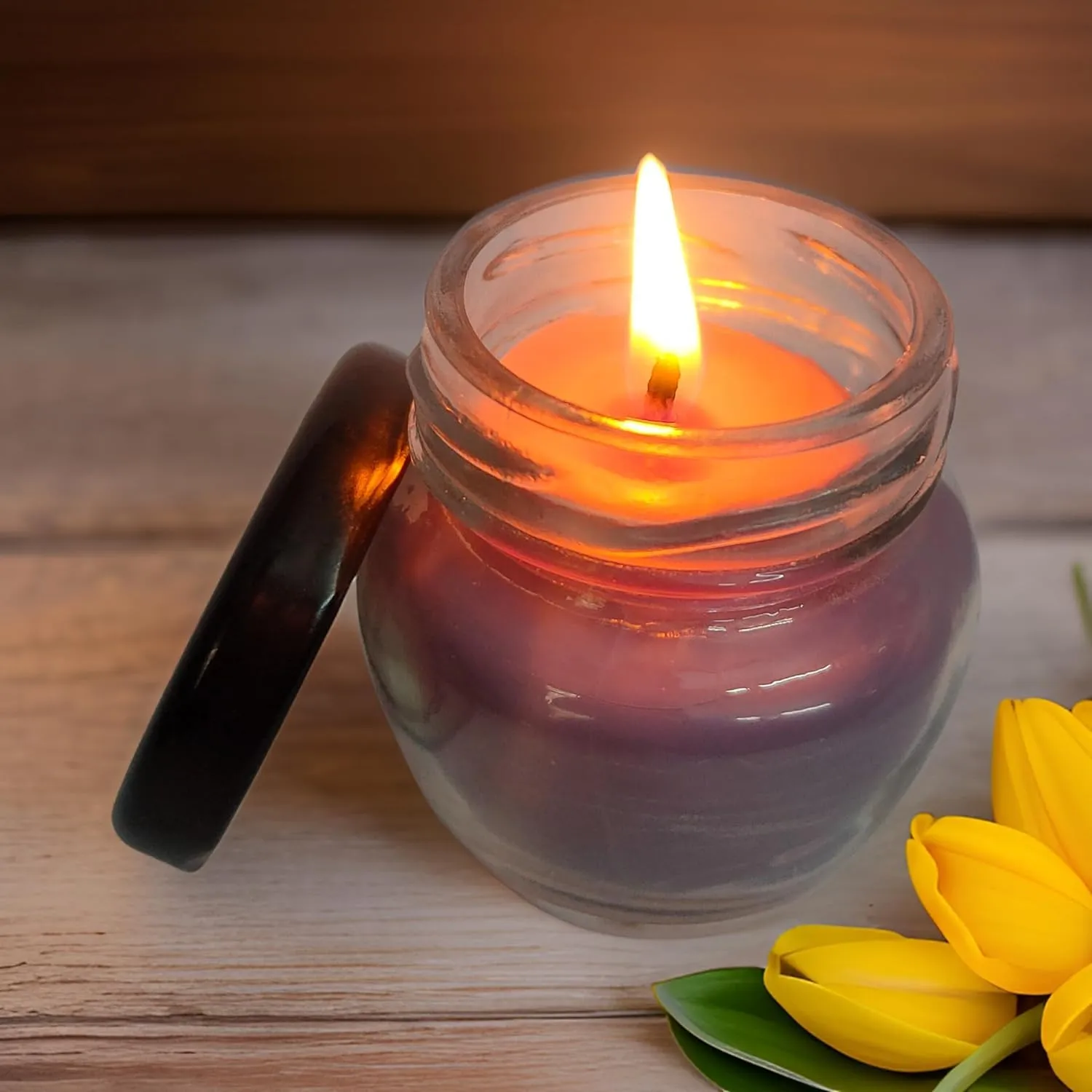 SS Enterprise Organic SOYA Wax Candles for Home Decor, Diwali, Valentine's Day, 44 Hours Burn Time, Set of 5, Stainless Steel Jars