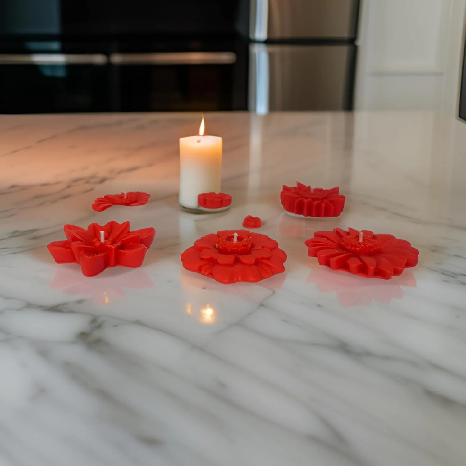 SS Enterprise Floating Candle, SOYA Wax Candles, Organic Candles, Diwali Candles Set of 6