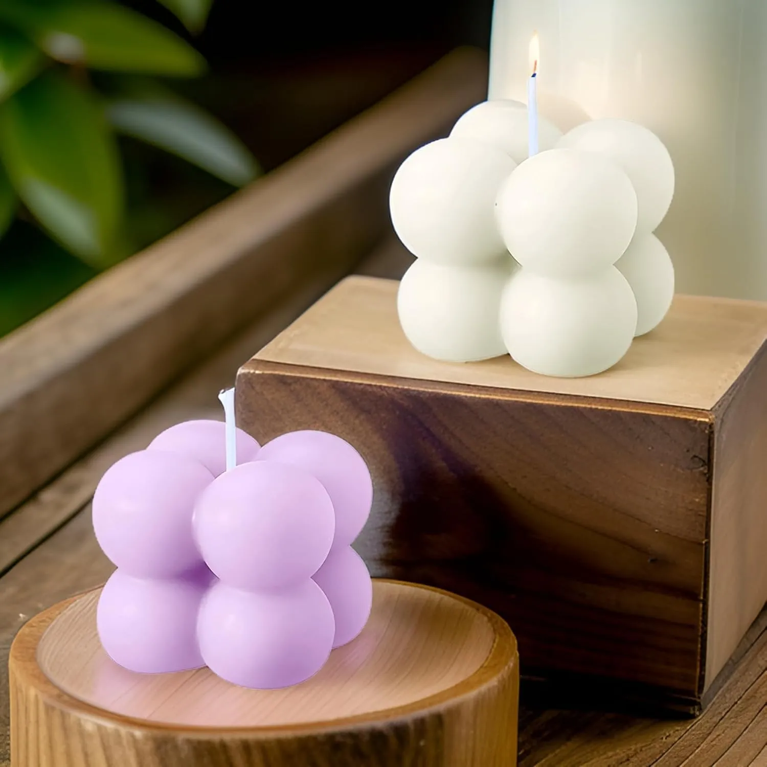 SS Enterprise Organic Soy Wax Bubble Candle for Home Decor | Scented Aromatic Fragrance Candles | Smoke-Free Pillar Candle