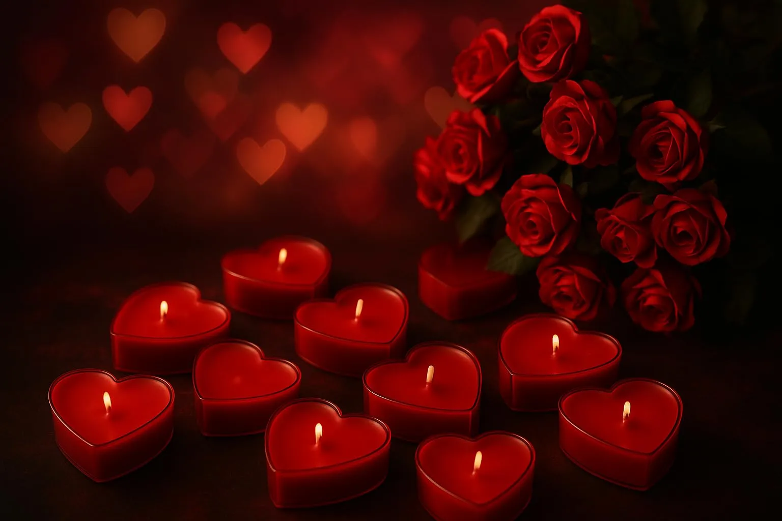 SS Enterprise Heart-Shaped Red Tealight Candles, Rose Fragrance, 5 Hours Burn Time,