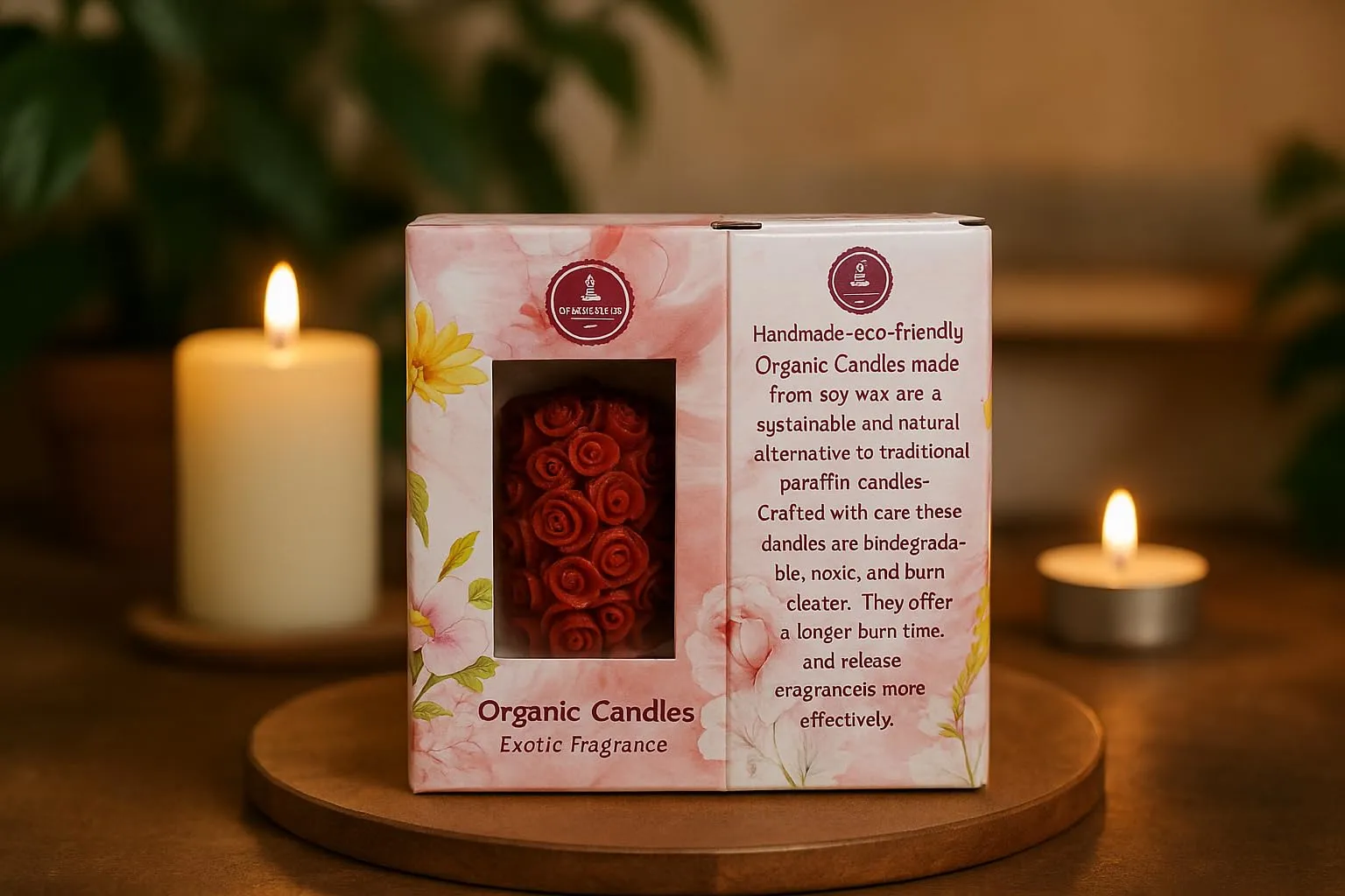 Rose Flower Shape Candle for Home Decor | Romantic Fragrance Candles | Smoke-Free Pillar Candle | Romantic Night