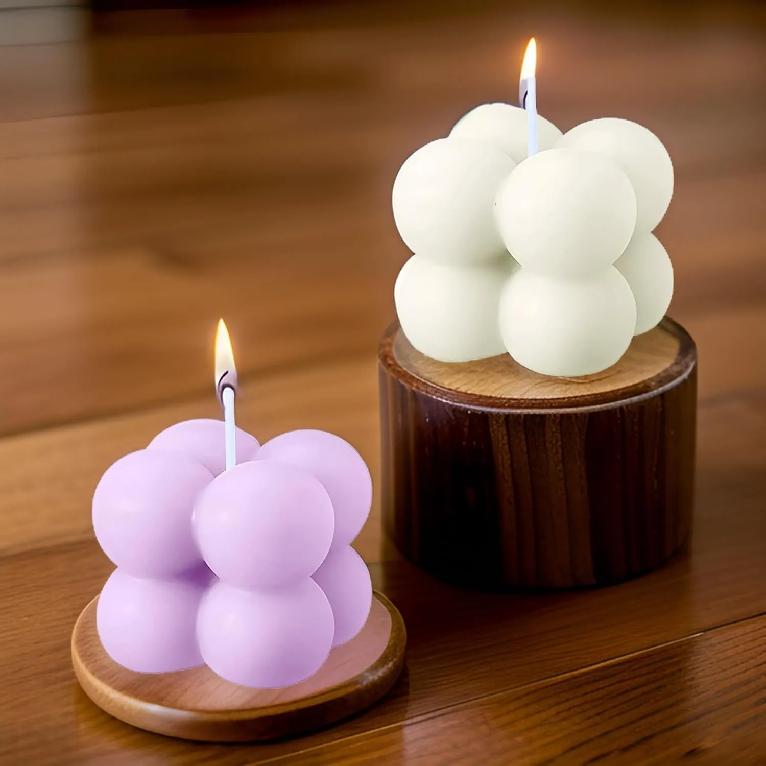 SS Enterprise Organic Soy Wax Bubble Candle for Home Decor | Scented Aromatic Fragrance Candles | Smoke-Free Pillar Candle