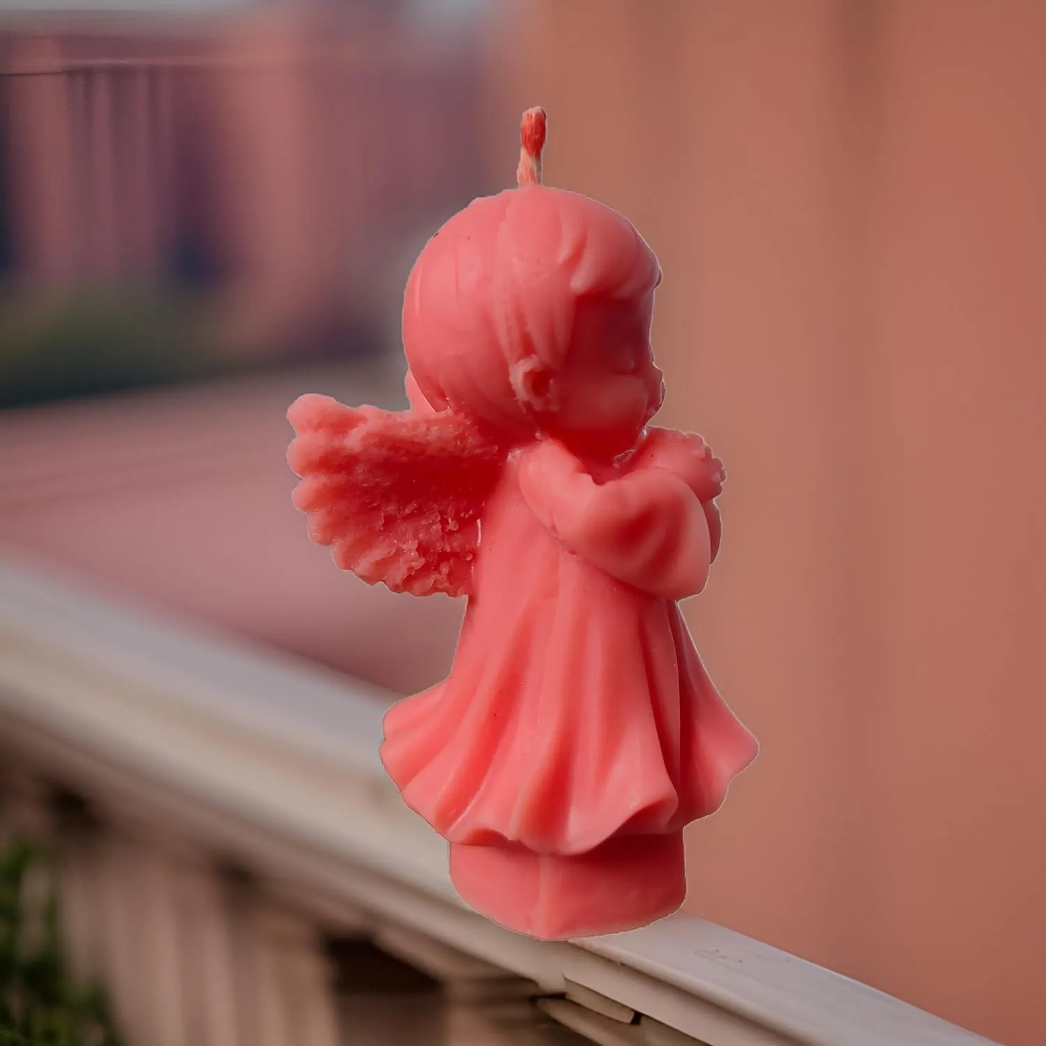 SS Enterprise Angel Candle, Romantic Night Home Decor, Set of 1, Red, Hand Painted, Christmas Ornament, Wedding Favor