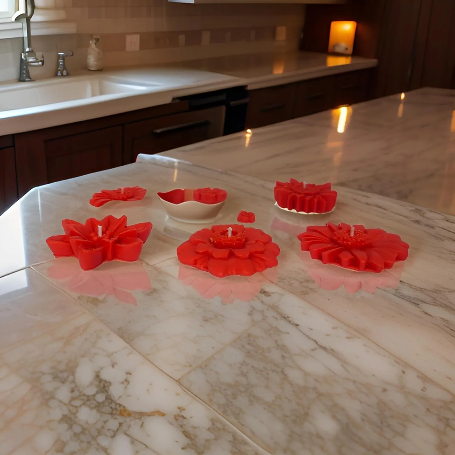 SS Enterprise Floating SOYA Wax Candle Set of 6, Organic Diwali Candles