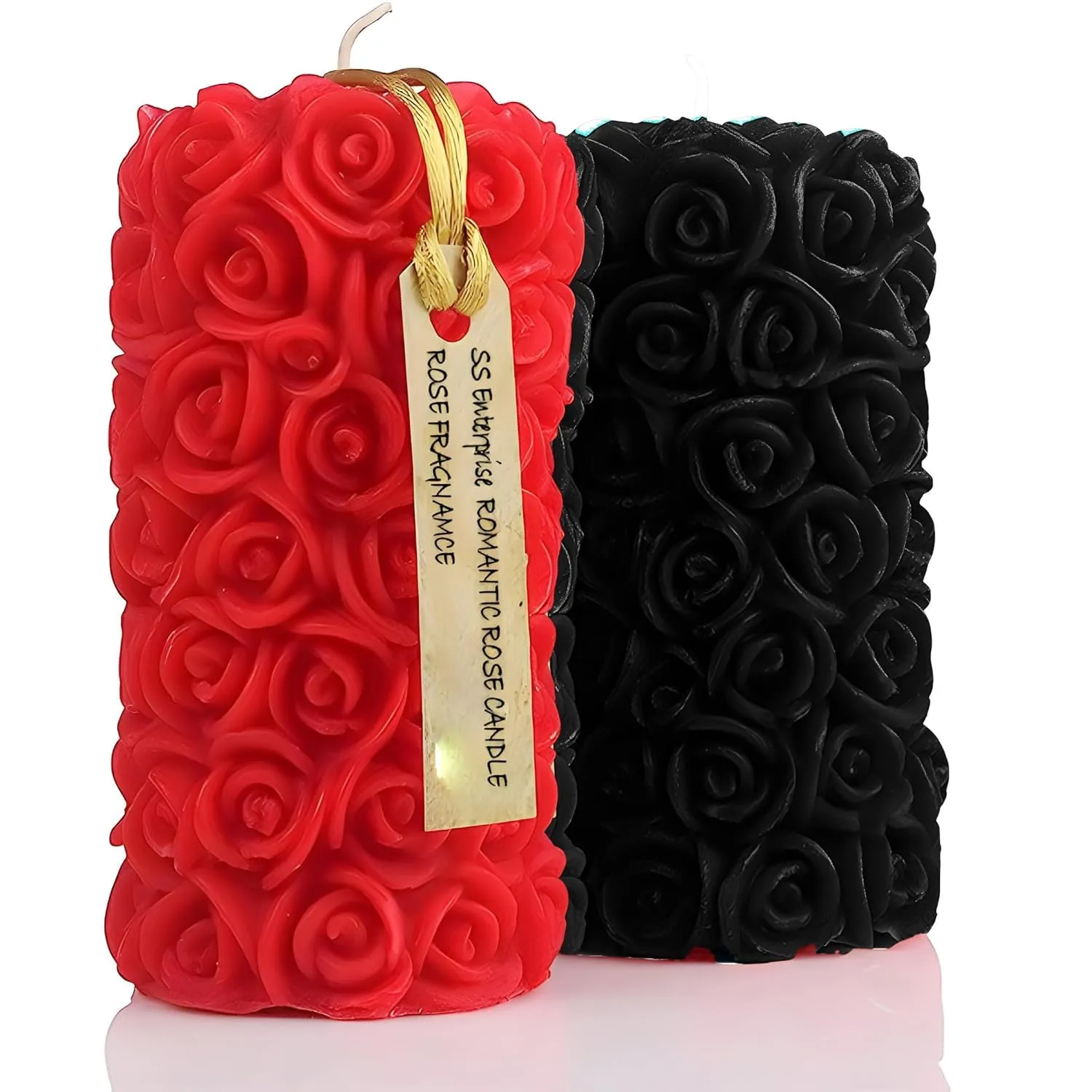 Rose Shaped Fragrance Candles for Home Decor, Smoke-Free, Romantic Night Pillar Candles, Pack of 2 Candle