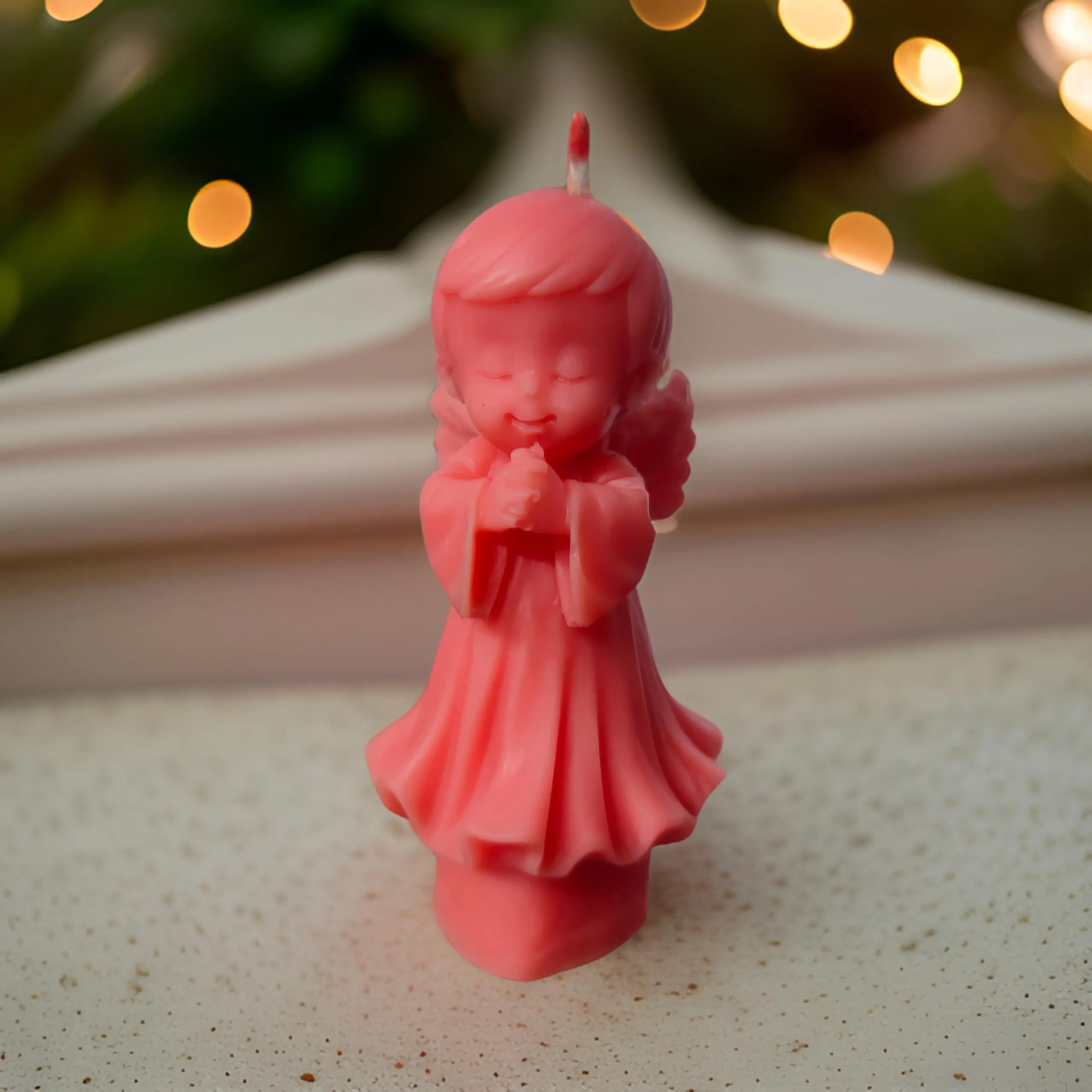 SS Enterprise Organic Soy Wax Angel Candle, Romantic Night, Home Decor Candle, giftable | Smoke-Free Pillar| Set of 1 |