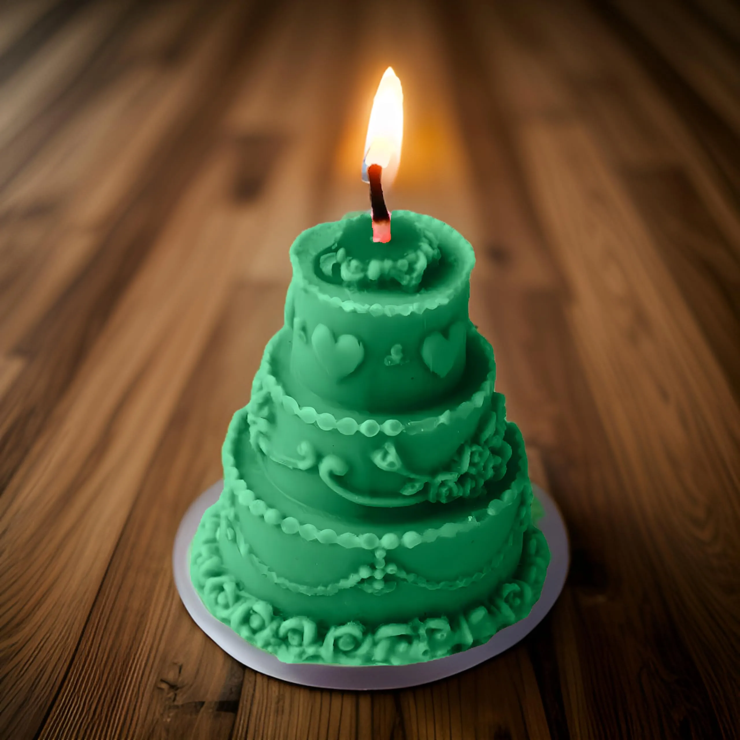 SS Enterprise Organic Soy Wax Cake Shape Designer Candle for Decoration | Scented Aromatic Fragrance Candles | Smoke-Free Cake | Birthday Candle