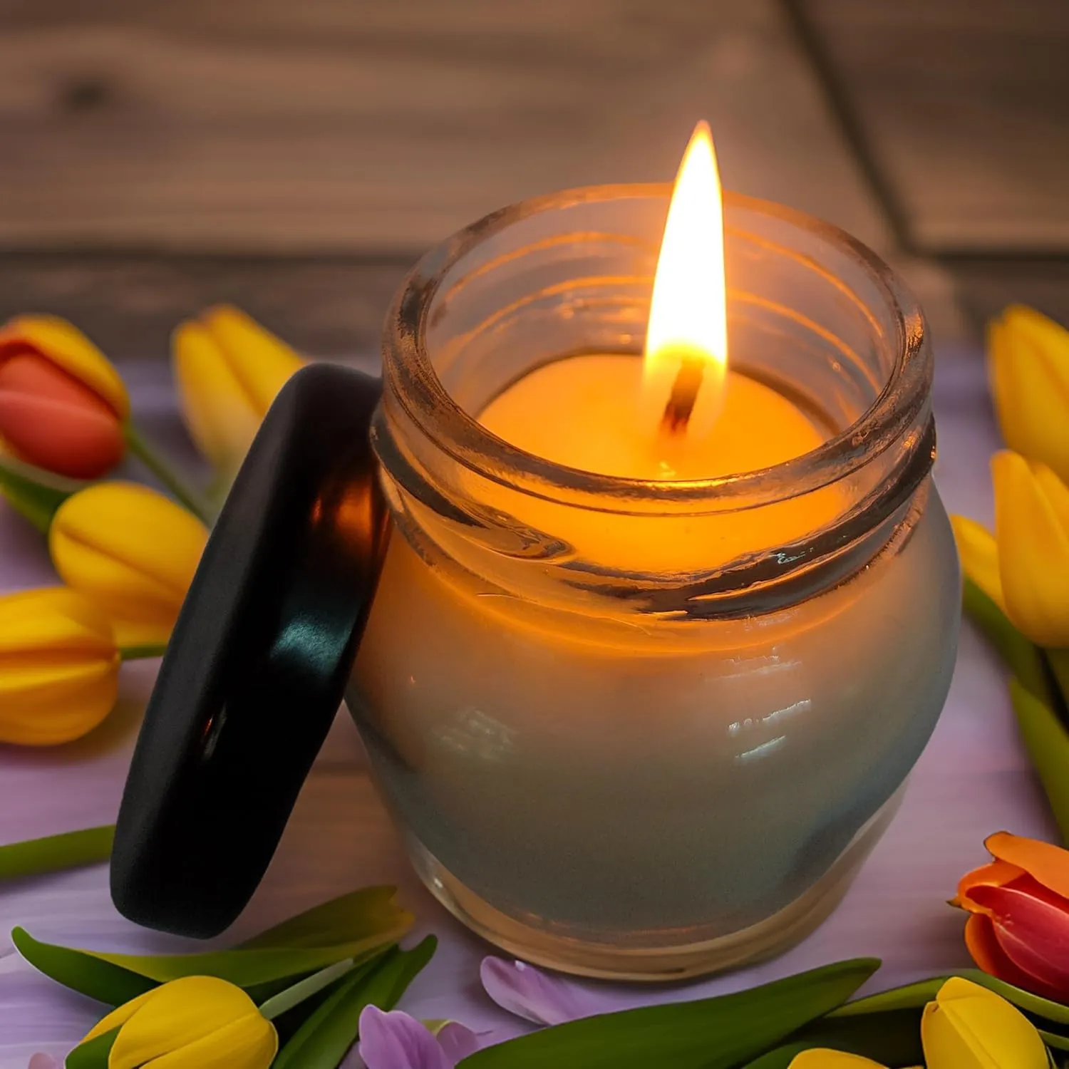 SS Enterprise Organic SOYA Wax Candles for Home Decor, Diwali, Valentine's Day, 44 Hours Burn Time, Set of 5, Stainless Steel Jars