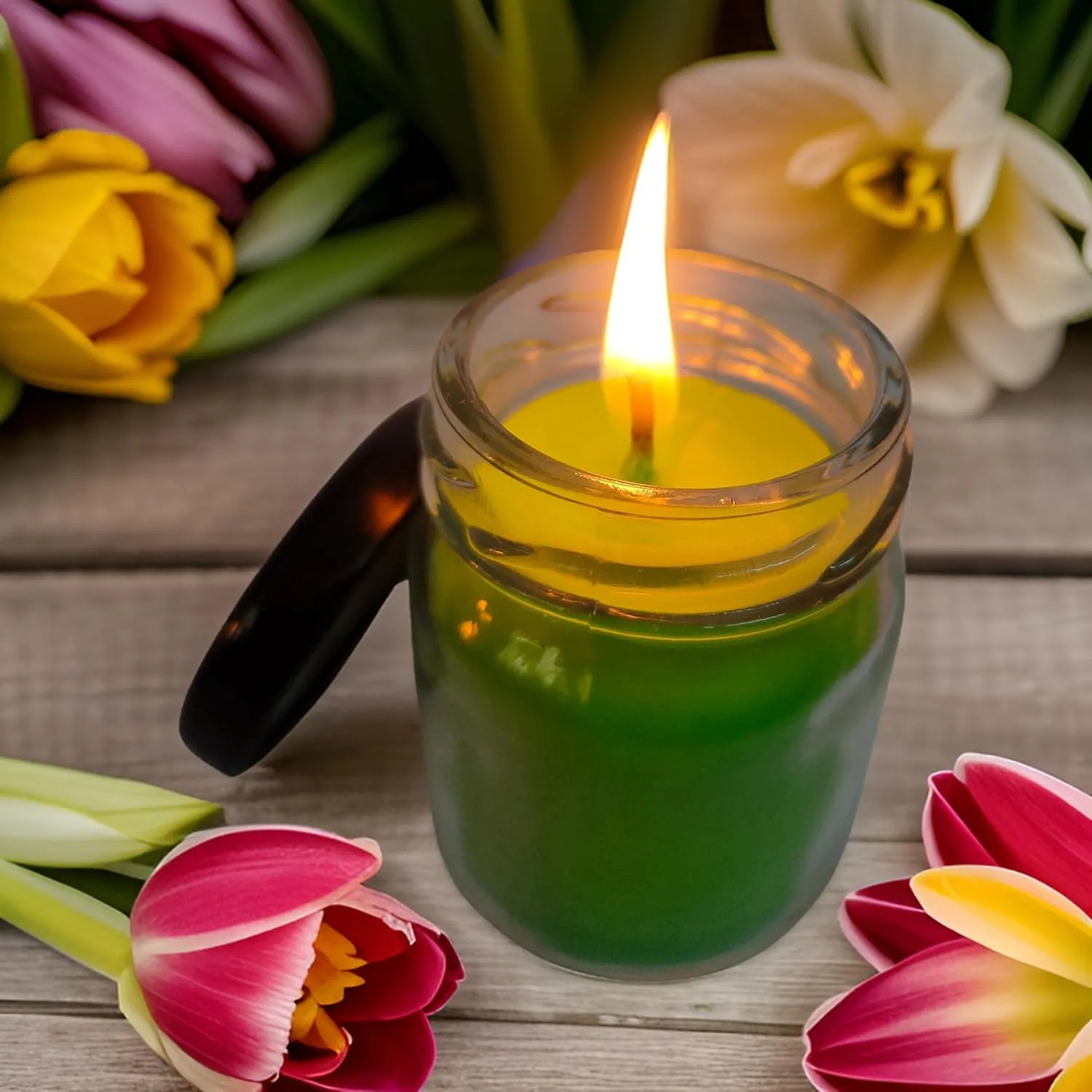 SS Enterprise Organic SOYA Wax Candles for Home Decor, Diwali, Valentine's Day, 44 Hours Burn Time, Set of 5, Stainless Steel Jars