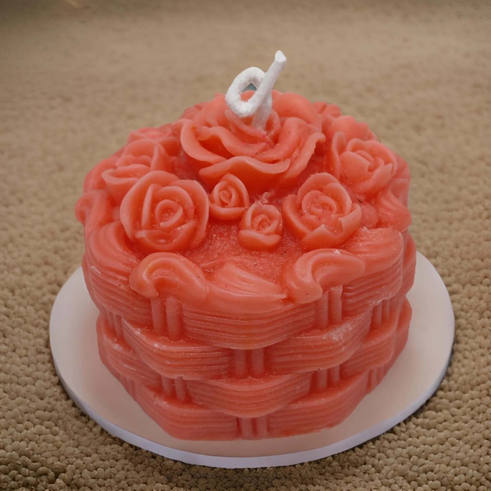 SS ENTERPRISE Decorative Large Rose Scented Candle | Diwali Rose Basket Candle | SOYA Wax | Scented Candle