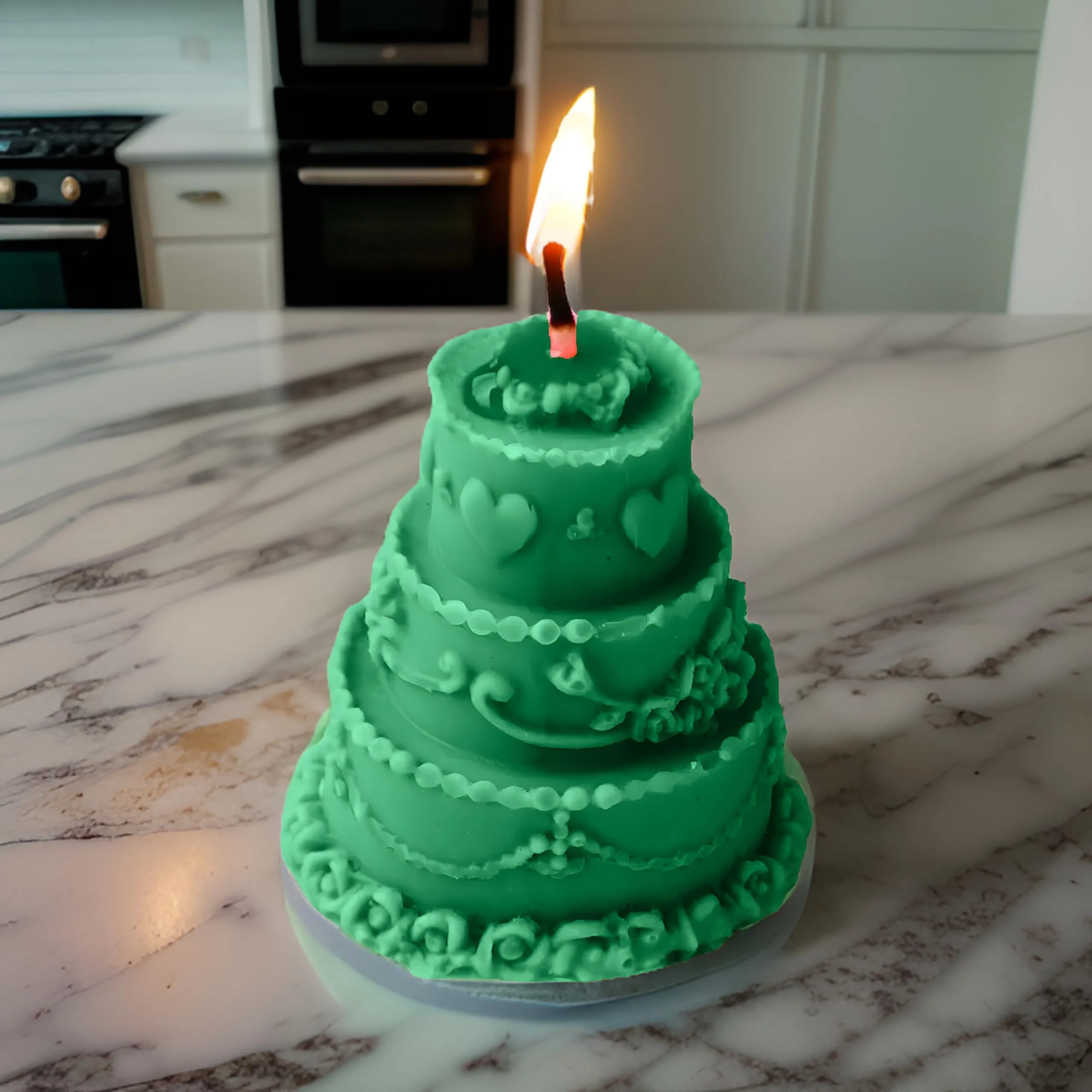 SS Enterprise Organic Soy Wax Cake Shape Designer Candle for Decoration | Scented Aromatic Fragrance Candles | Smoke-Free Cake| Birthday Candle