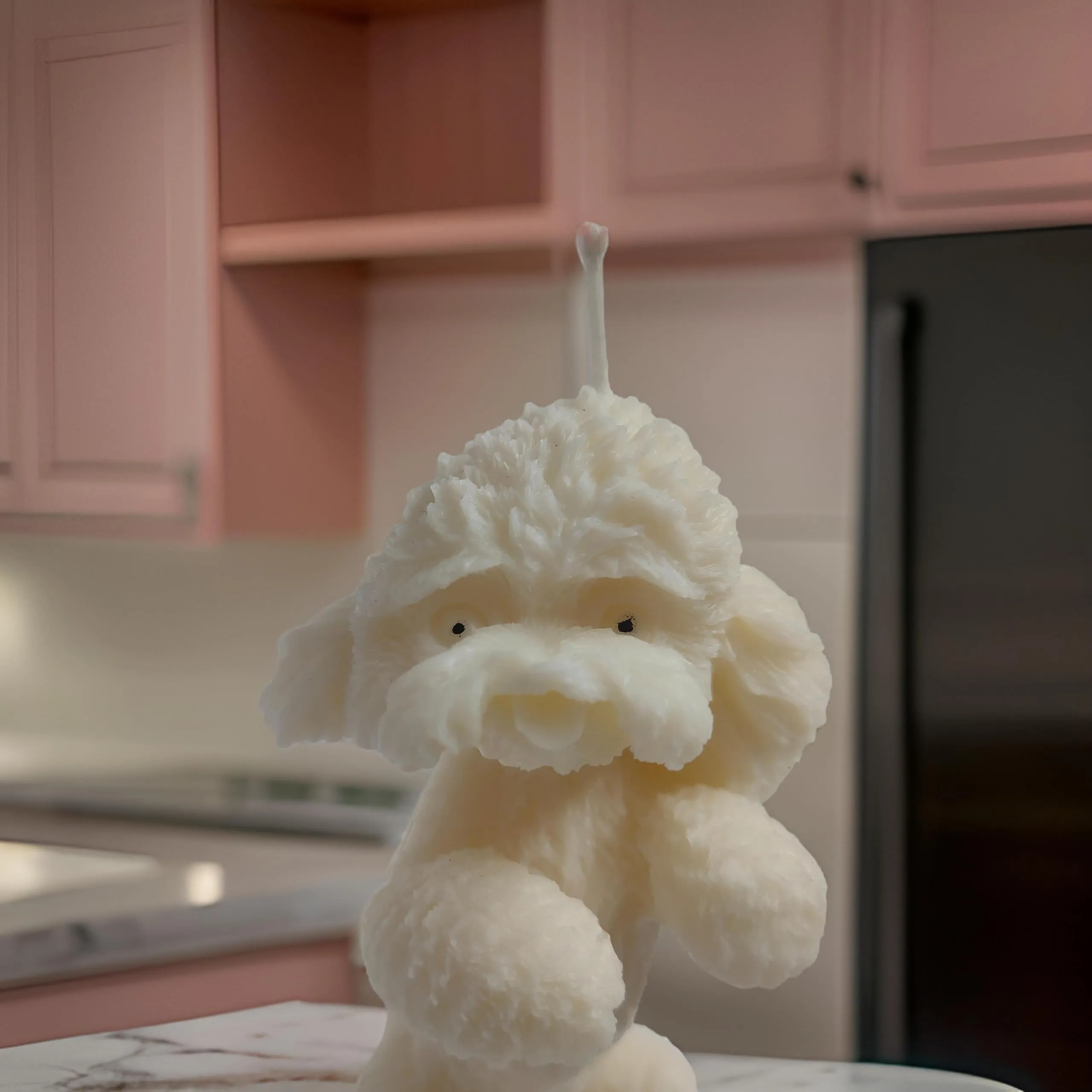 Dog Shape Organic Soya Wax Candle for Decoration, Party, and Diwali Pack of 1, white